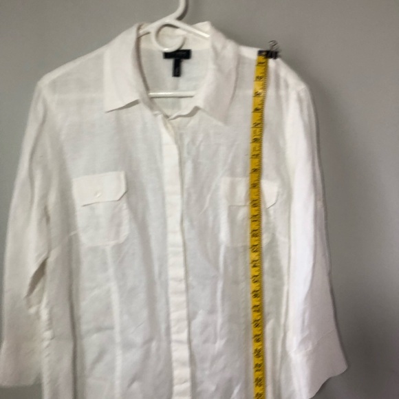 Escada Sport white linen button up shirt maxi dress womens 46 quiet luxury - Picture 3 of 15